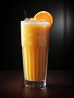 AI generated glass of orange juice photo
