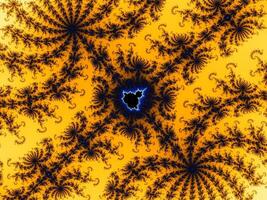 hermoso zoom en el infinito conjunto matemático mandelbrot fractal. foto