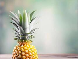 AI generated Pineapple tropical exotic nourishment. Caribbean relaxation symbol. photo