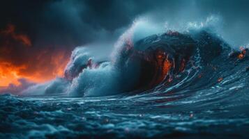 AI generated A crashing ocean wave photo