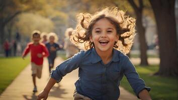 AI generated A child in the park photo