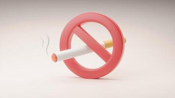 No Smoking concept on white background 3d rendering photo