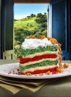 Christmas colorful layer cake photo