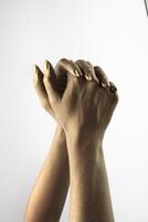 female hands in various poses and gestures photo