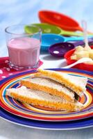 carrot paste sandwich for nutritious meal for kids photo