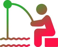 Shore Fishing Creative Icon Design vector