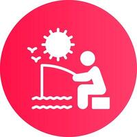 verano pescar creativo icono diseño vector