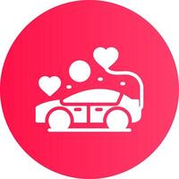 diseño de icono creativo de coche de boda vector