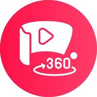 360 la licenciatura vídeo creativo icono diseño vector
