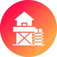 Lifeguard Tower Creative Icon Design vector