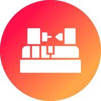 Lathe Machine Creative Icon Design vector