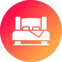 Double Bed Creative Icon Design vector