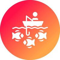 Boat Fishing Creative Icon Design vector