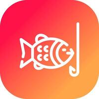 Hooked Fish Creative Icon Design vector