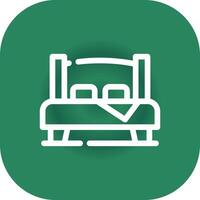 Double Bed Creative Icon Design vector