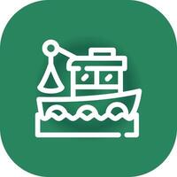 diseño de icono creativo de barco de pesca vector