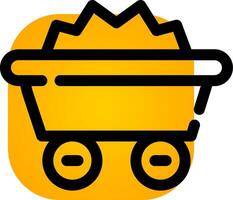 Mine Cart Creative Icon Design vector