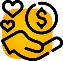 Donation Based Crowdfunding Creative Icon Design vector