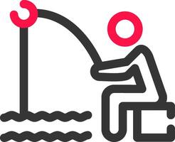 Shore Fishing Creative Icon Design vector