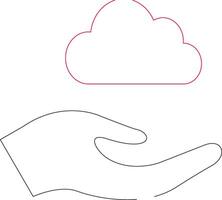 nube en manos creativo icono diseño vector