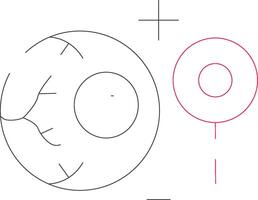 Manual Eye Examination Creative Icon Design vector
