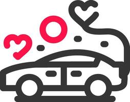 diseño de icono creativo de coche de boda vector