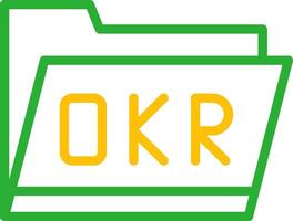 okr carpeta creativo icono diseño vector