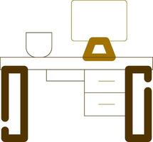 Office Desk Creative Icon Design vector