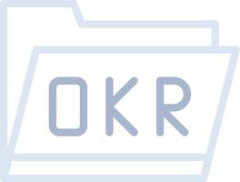 okr carpeta creativo icono diseño vector