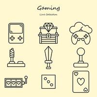 gaming editable icons set line style. with various shapes. game, console, card, sword. outline collection vector