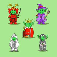 Cute Goblin in Medieval Fantasy World vector