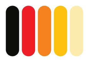 Red color palette Combination of black, red and orange vector