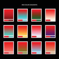 Vector set of abstract red color gradients