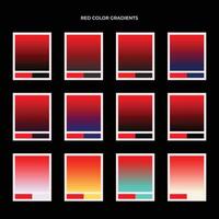 Vector collection of abstract red color gradients