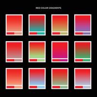 Vector pack of vector colorful red gradient collection