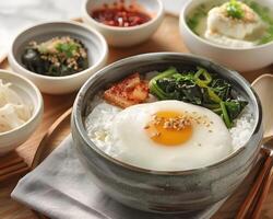 AI generated Korean traditional breakfast rice photo