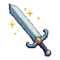 AI generated pixelation of sword or blade PNG