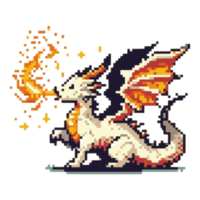 ai gegenereerd pixelatie van draak Aan transparant achtergrond png