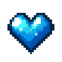 ai generado pixelación de azul corazón en png imagen