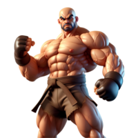 AI generated Game Character Spotlight The Mighty and Muscular Fighter png