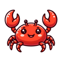 ai généré rouge Crabe dessin animé png
