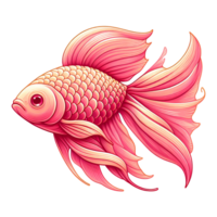 AI generated pink goldfish png