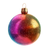 AI generated Rainbow Christmas tree toy or ball in blue and red color png