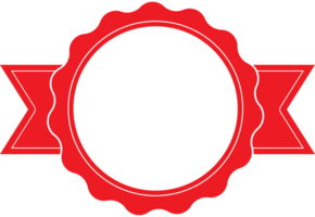 collection red badge label tag border design for reward winner guarantee decorate png