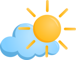 blauw lucht wolk zon daglicht symbool forcast weer isoleren illustratie helling ontwerp png