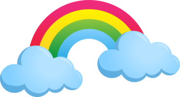 arco iris azul cielo nube símbolo pronosticar tiempo aislar ilustración degradado diseño png