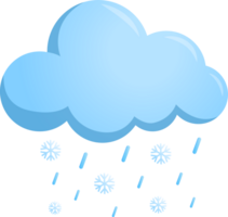 blauw lucht wolk sneeuwvlok en regen symbool forcast weer isoleren illustratie helling ontwerp png