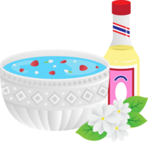 silver- vatten skål och parfym för dekorera songkran sommar festival thailand kultur png