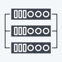 Icon Server. related to Social Network symbol. glyph style. simple design illustration vector
