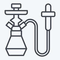 Icon Hookah. related to Qatar symbol. line style. simple design illustration. vector